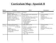 Curriculum Map - Spanish II