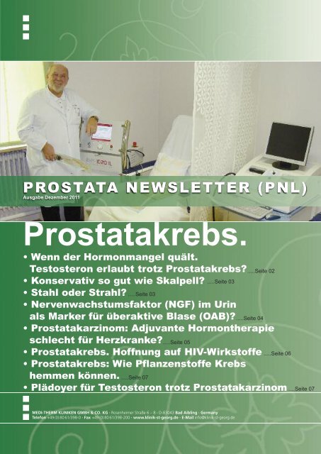 Prostatakrebs. - Klinik St. Georg