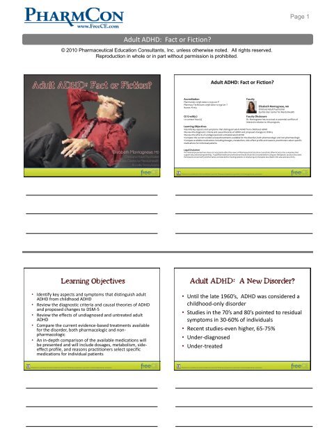 Adult ADHD - Free CE Continuing Education online pharmacy ...
