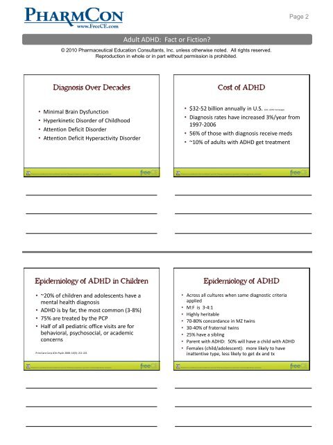 Adult ADHD - Free CE Continuing Education online pharmacy ...