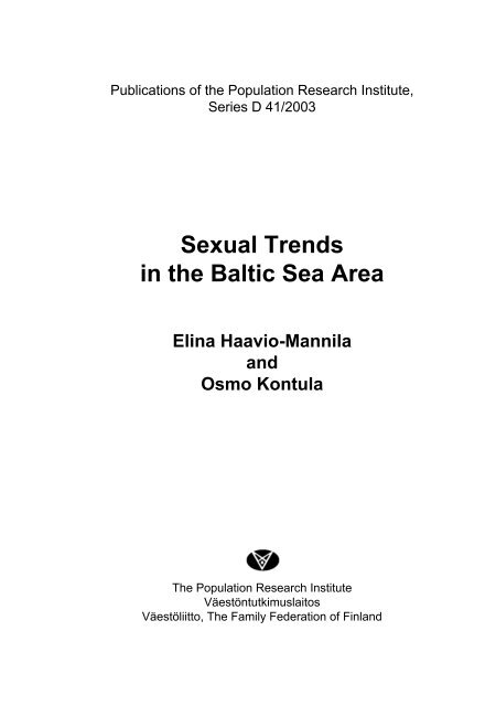 New Views on Sexual Health: The Case of Finland - VÃ¤estÃ¶liitto