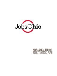 2012 ANNUAL REPORT 2013 STRATEGIC PLAN - JobsOhio