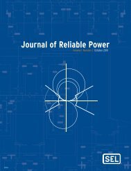 Journal of Reliable Power - SEL