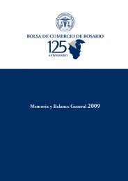 Memoria y Balance General 2009 - Bolsa de Comercio de Rosario