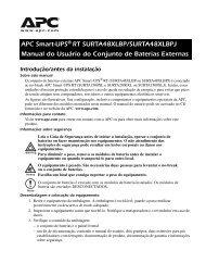 APC Smart-UPSÂ® RT SURTA48XLBP/SURTA48XLBPJ Manual do ...