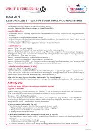 KS3 & 4 LeSSon PLan 1 – 'What'S Your GoaL?' ComPetition - Npower