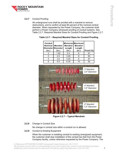 RMP Underground Conduit System Installation Guide (Procedure 242)