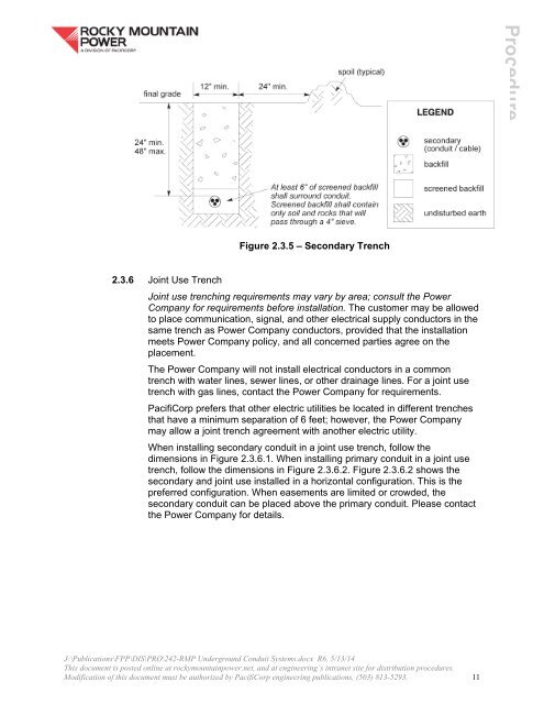 RMP Underground Conduit System Installation Guide (Procedure 242)