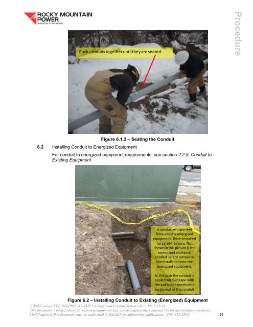 RMP Underground Conduit System Installation Guide (Procedure 242)