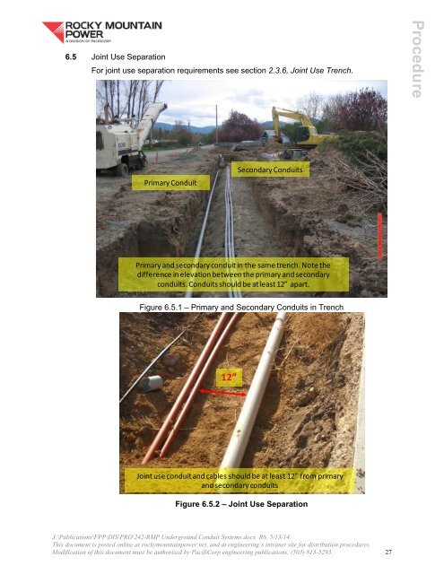 RMP Underground Conduit System Installation Guide (Procedure 242)