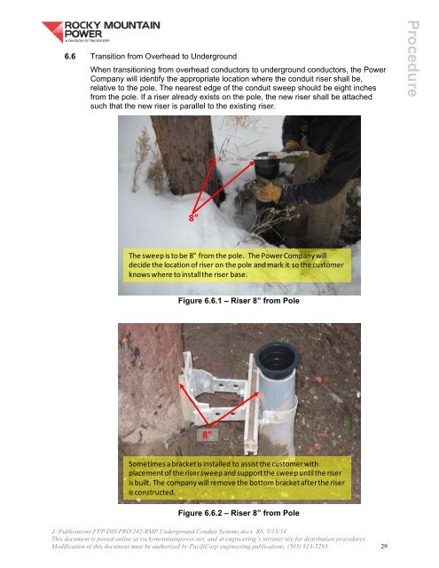 RMP Underground Conduit System Installation Guide (Procedure 242)