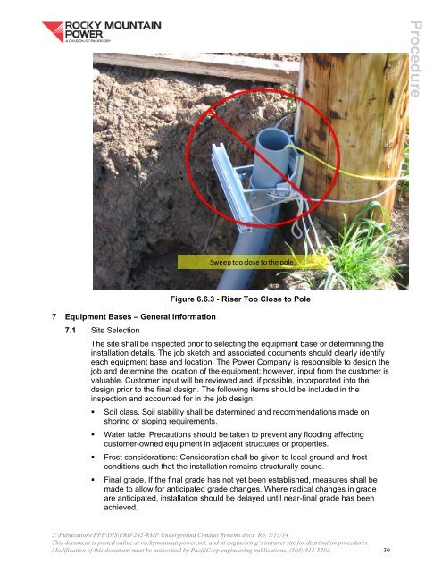 RMP Underground Conduit System Installation Guide (Procedure 242)