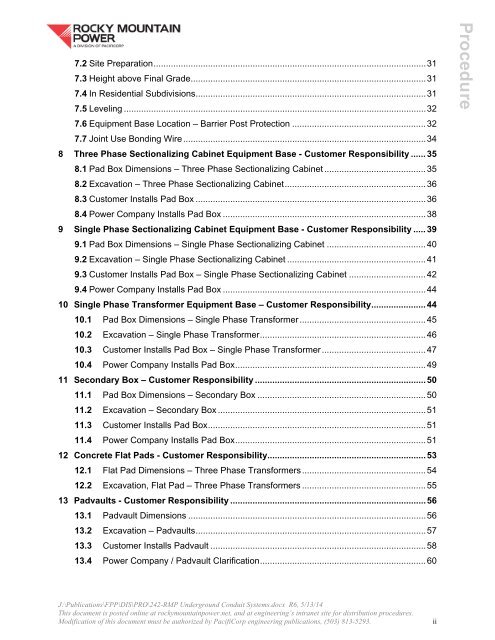 RMP Underground Conduit System Installation Guide (Procedure 242)