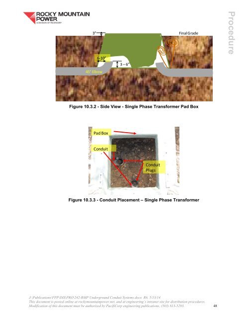 RMP Underground Conduit System Installation Guide (Procedure 242)