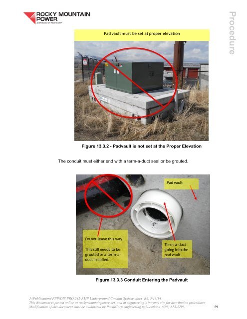 RMP Underground Conduit System Installation Guide (Procedure 242)