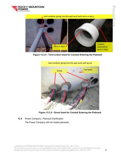 RMP Underground Conduit System Installation Guide (Procedure 242)