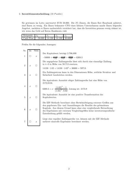 Investition und Finanzierung (BWL neue DPO) - Burkhard Erke