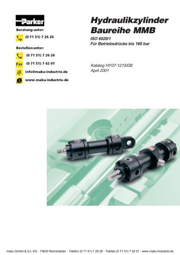 Hydraulikzylinder Baureihe MMB - Parker