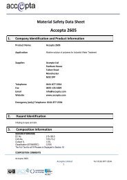 Safety Data for Accepta 2605 - Accepta Water Treatment