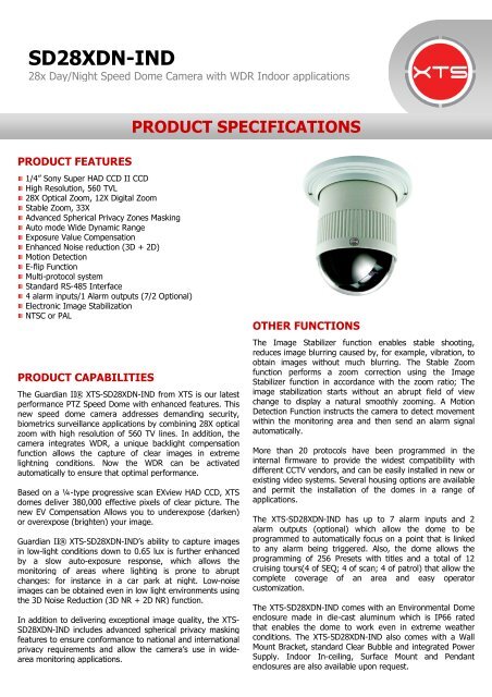 Download Specifications Xts Corp