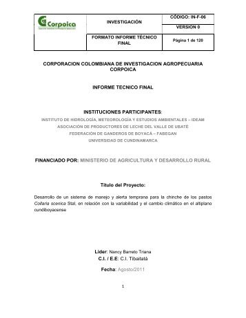 INFORME DE AVANCE - Agronet