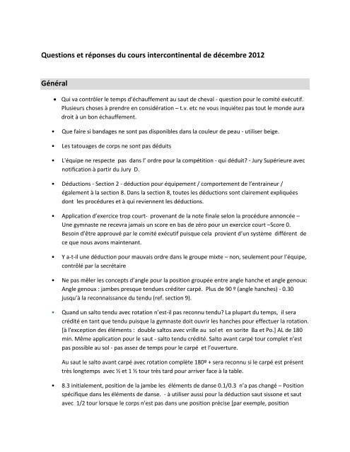 2013 Code de Pointage