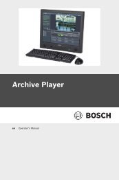 Manual: Archive Player - Bosch Security Systems