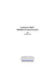 SunSaver MPPT MODBUSÂ® Specification - Morningstar Corporation