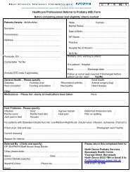 HealthCare Professional Podiatry referral form - Northern Devon ...