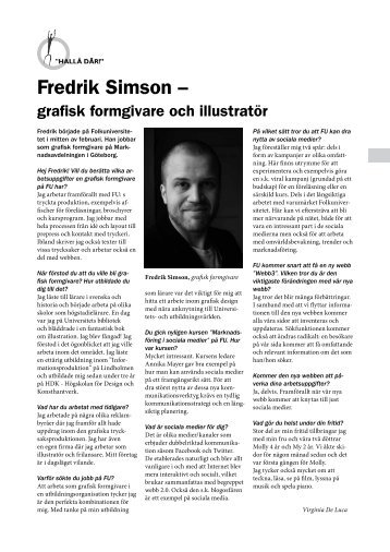 Fredrik Simson Ã¢Â€Â“ - Folkuniversitetet