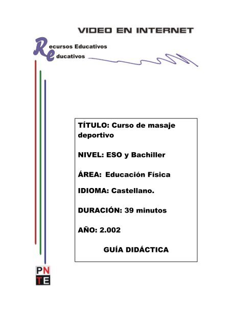 TÃTULO: Curso de masaje deportivo NIVEL: ESO y ... - Navarra