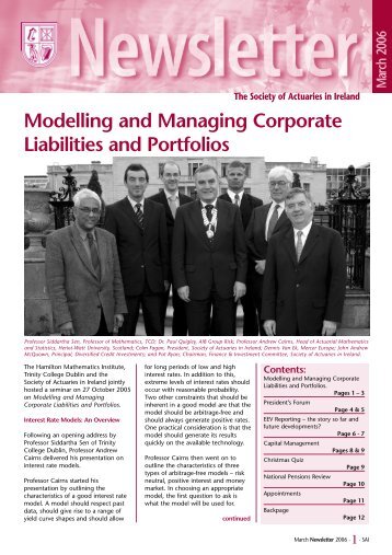 Newsletter March 2006.pdf - Society of Actuaries in Ireland