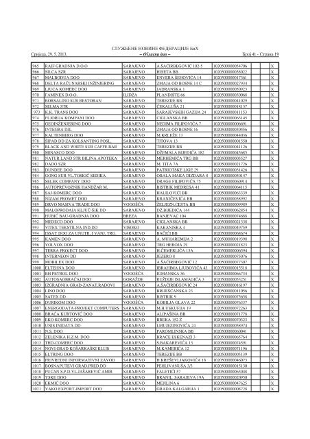 broj 41 - JP NIO SluÅ¾beni list Bosne i Hercegovine