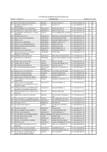 broj 41 - JP NIO SluÅ¾beni list Bosne i Hercegovine