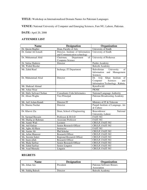 Minutes of Workshop - Center for Language Engineering