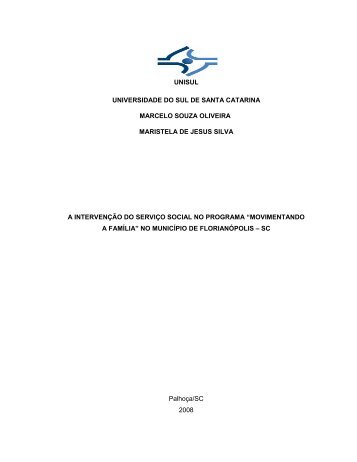 unisul universidade do sul de santa catarina marcelo souza oliveira ...