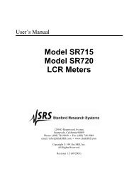 Model SR715 Model SR720 LCR Meters