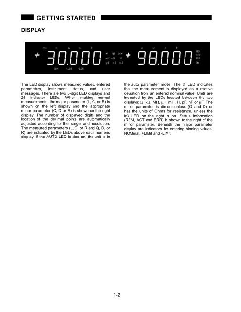 Model SR715 Model SR720 LCR Meters