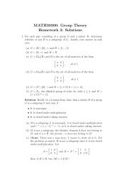 MATH30300: Group Theory Homework 3: Solutions