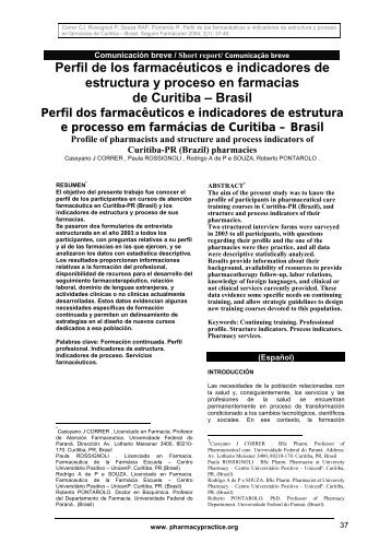 Perfil de los farmacÃ©uticos e indicadores de estructura y proceso en ...