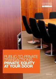 Public-to-Private transactions: PRIVATE EQUITY AT ... - Mallesons