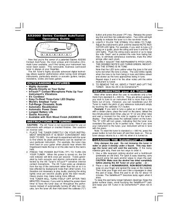 AX2000 Series Operating Guide - Sabine, Inc.