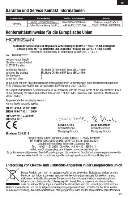 35795 EFL Habu 180 BNF Basic Manual.indb - Horizon Hobby