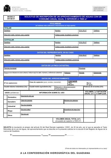 A LA CONFEDERACIÃN HIDROGRÃFICA DEL GUADIANA
