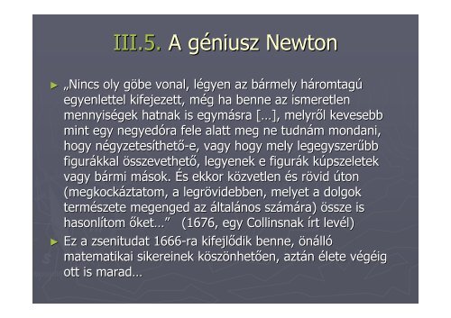 Newton korai matematikai munkÃ¡ssÃ¡ga