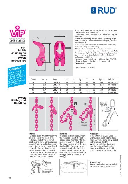 LIFTING AND LASHING SYSTEMS - RUD