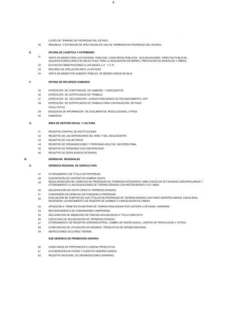 Texto Ãnico de Procedimientos Administrativos - Gerencia Regional ...