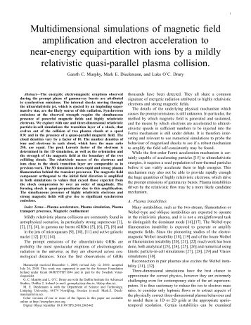 Multidimensional simulations of magnetic field amplification ... - DIAS