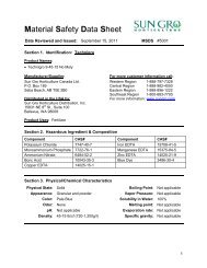 Technigro Â® 9-45-15 No Moly MSDS - Sun Gro Horticulture