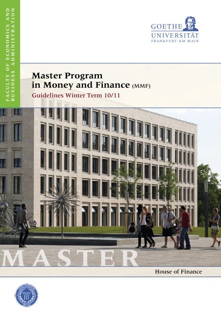 Master Program in Money and Finance - Wiwi Uni-Frankfurt